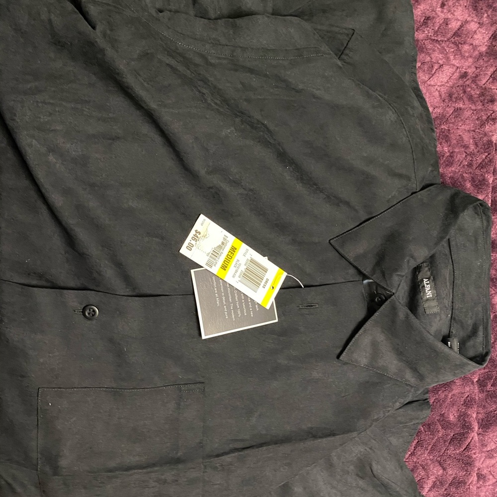 Gray suede Alfani button down